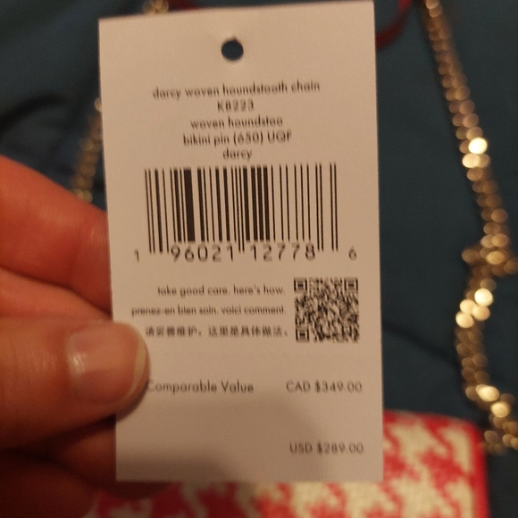 Kate Spade pink houndstooth crossbody/clutch wallet NWT - Picture 4 of 8